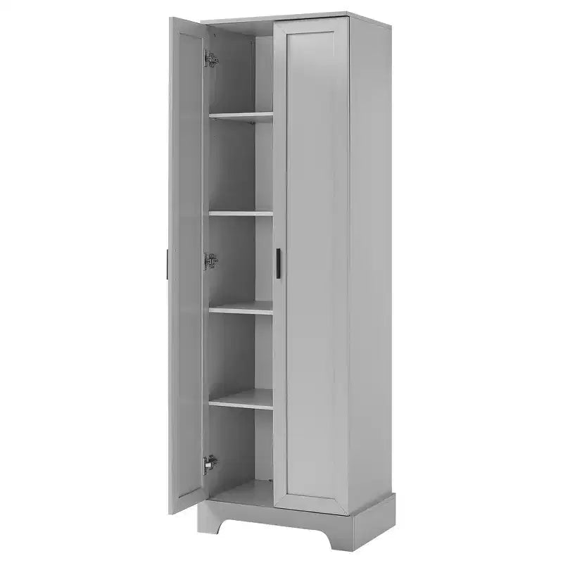 Okak Modern Storage Cabinet with 2 Doors and Adjustable Shelf, 71 Inch Tall Cabinet Minimalist Bathroom Organizer
