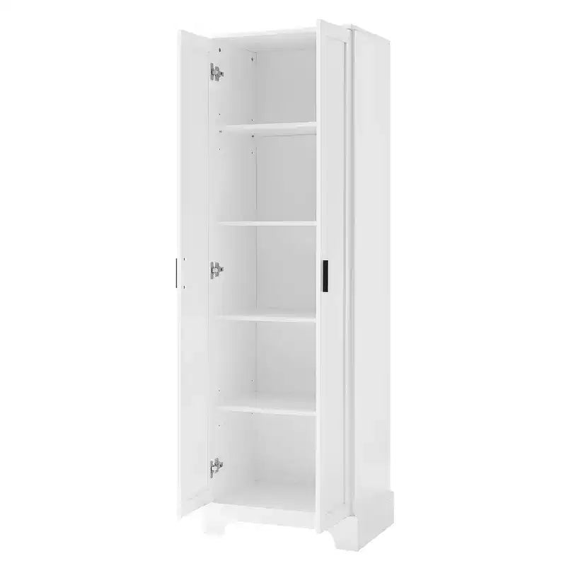 Okak Modern Storage Cabinet with 2 Doors and Adjustable Shelf, 71 Inch Tall Cabinet Minimalist Bathroom Organizer