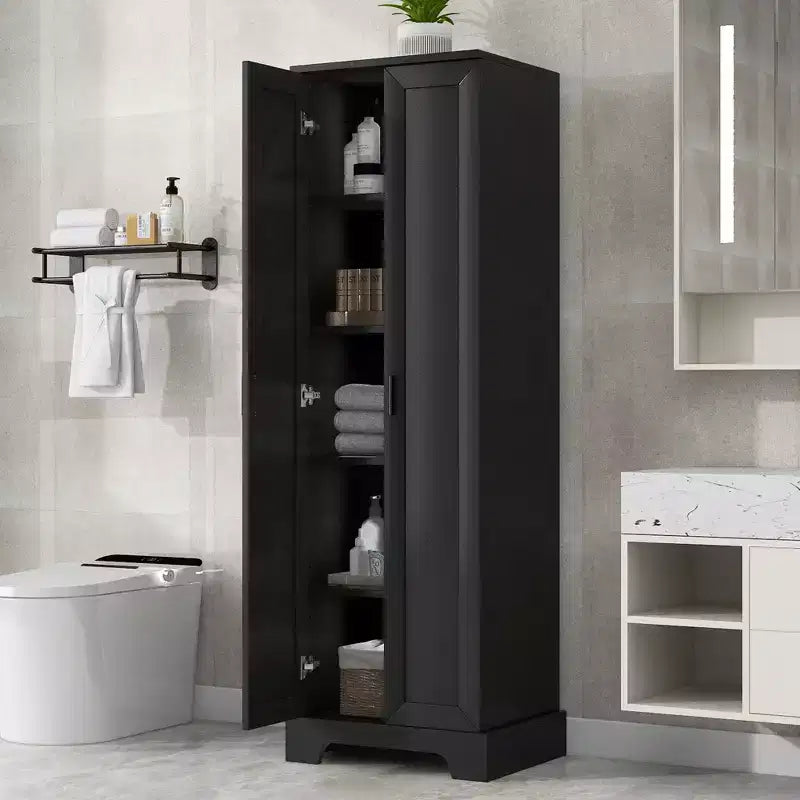 Okak Modern Storage Cabinet with 2 Doors and Adjustable Shelf, 71 Inch Tall Cabinet Minimalist Bathroom Organizer
