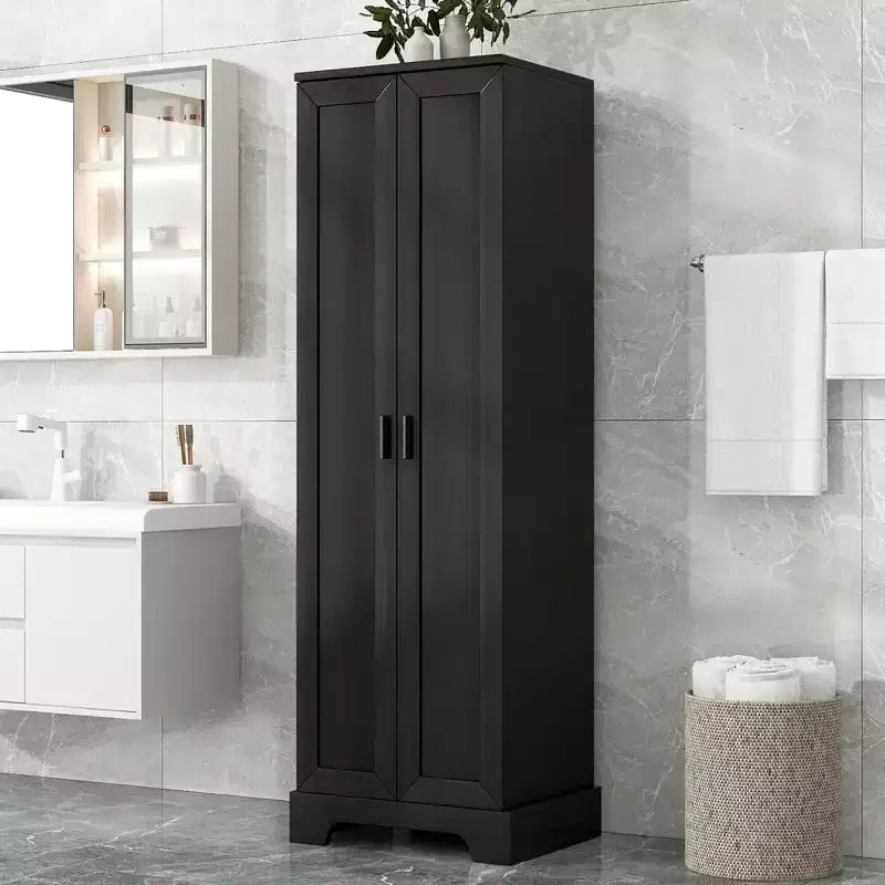 Okak Modern Storage Cabinet with 2 Doors and Adjustable Shelf, 71 Inch Tall Cabinet Minimalist Bathroom Organizer