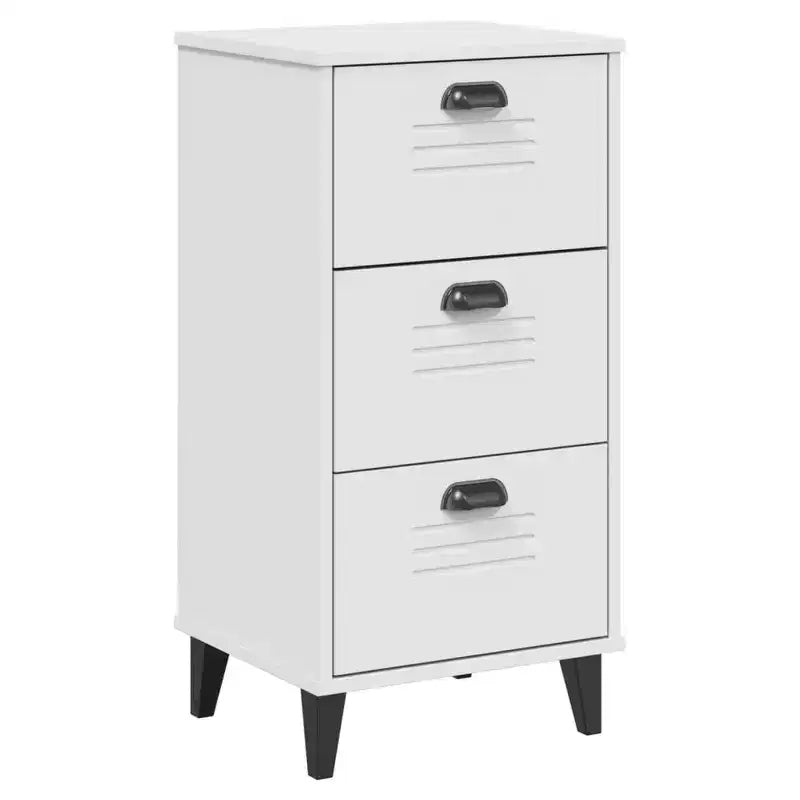 Bedside Table White Engineered wood Standard Bedside Table