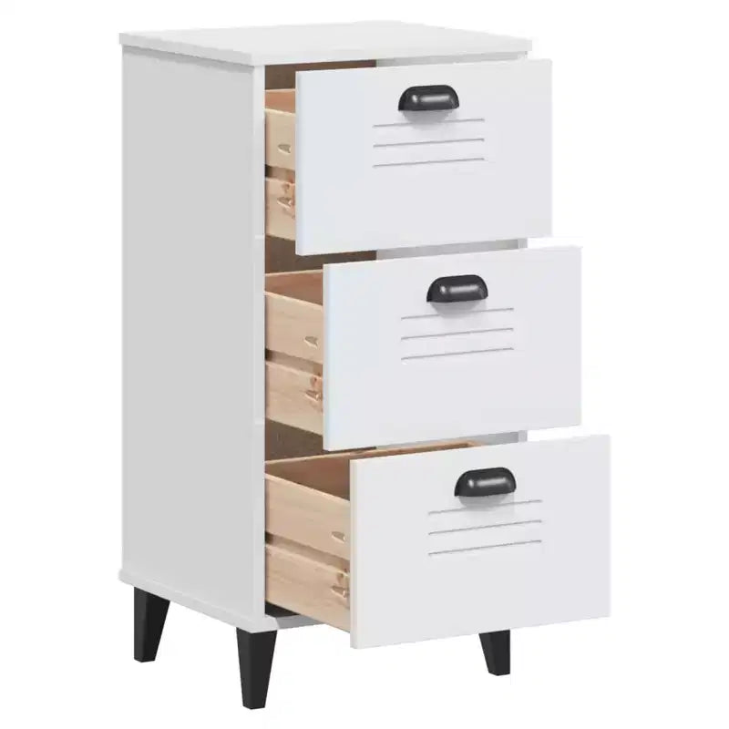 Bedside Table White Engineered wood Standard Bedside Table