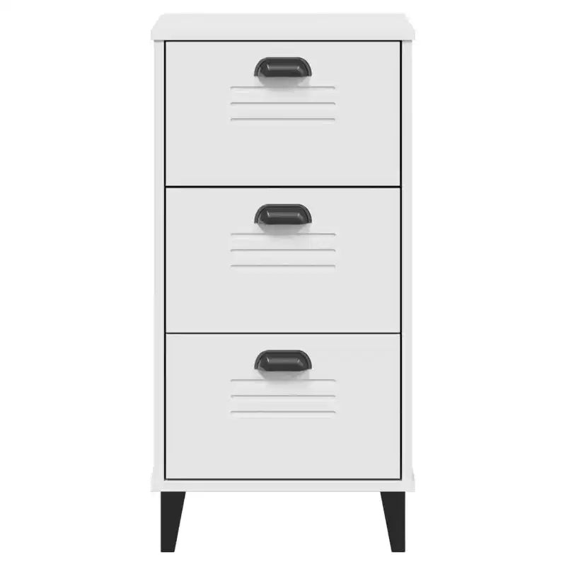 Bedside Table White Engineered wood Standard Bedside Table
