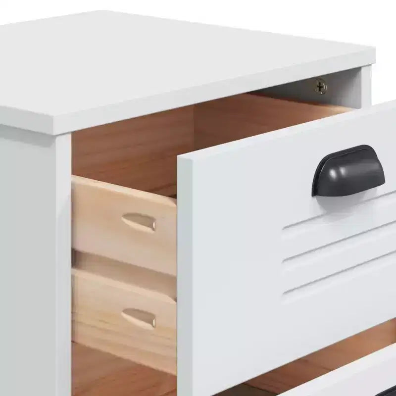 Bedside Table White Engineered wood Standard Bedside Table
