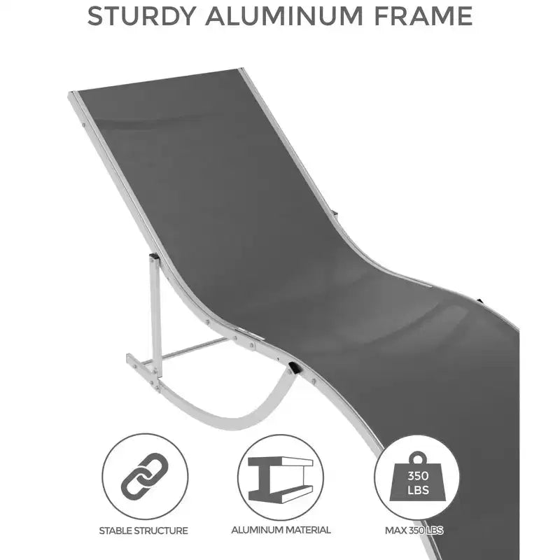 Sunbathing Lounge Chairs, Quick-Dry Fabric, Aluminum Frame, All-Weather Chaise Lounge, for Pool, Beach, Garden