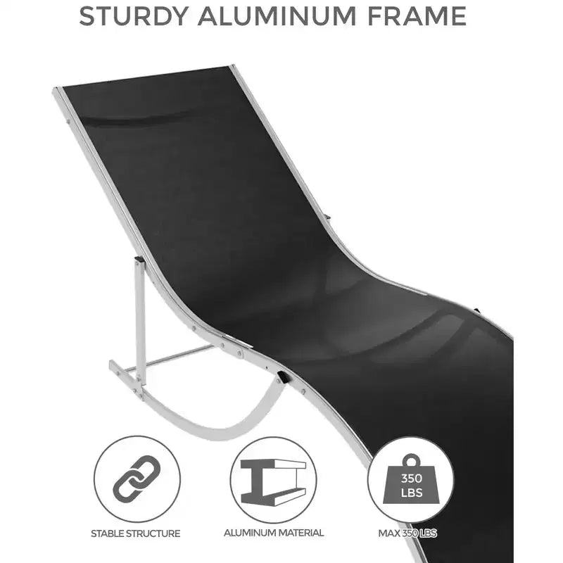 Sunbathing Lounge Chairs, Quick-Dry Fabric, Aluminum Frame, All-Weather Chaise Lounge, for Pool, Beach, Garden
