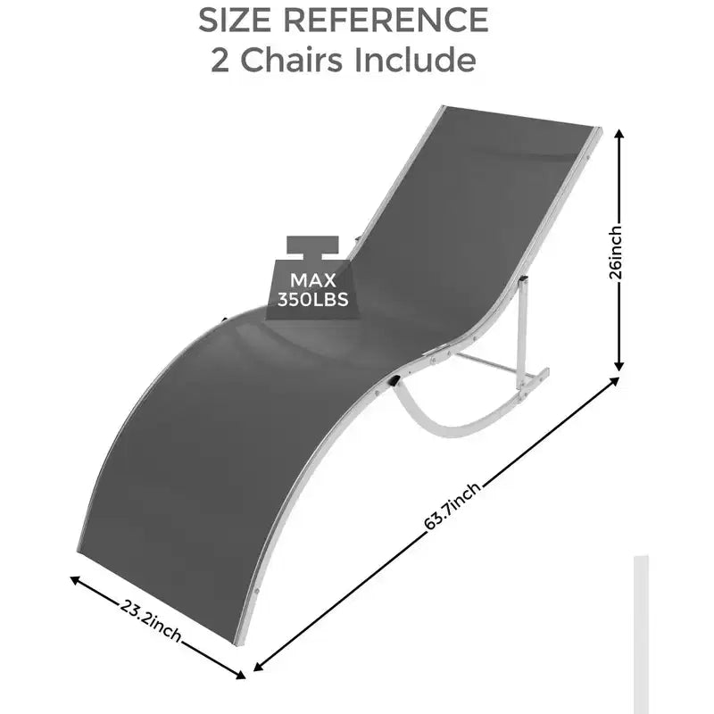 Sunbathing Lounge Chairs, Quick-Dry Fabric, Aluminum Frame, All-Weather Chaise Lounge, for Pool, Beach, Garden