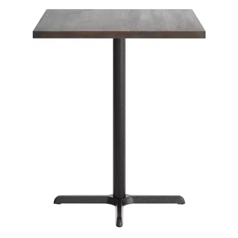 Flash Furniture Bennett Square Solid Wood Commercial Indoor Tabletop with 30 x 30 Bar Height Rust-Resistant Cast Iron X-Base