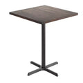 Flash Furniture Bennett Square Solid Wood Commercial Indoor Tabletop with 30 x 30 Bar Height Rust-Resistant Cast Iron X-Base