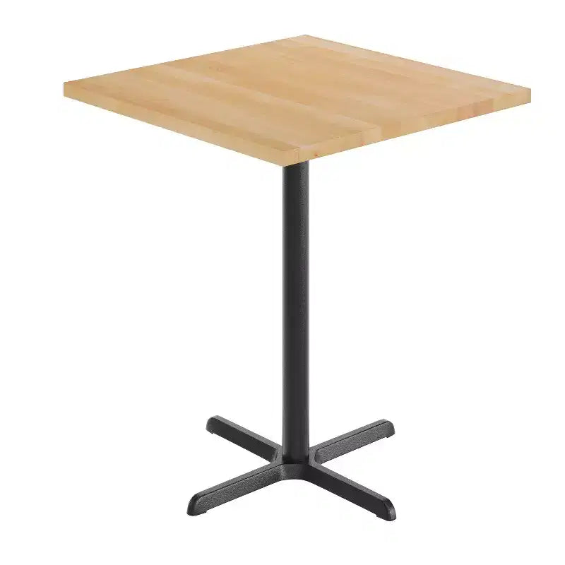 Flash Furniture Bennett Square Solid Wood Commercial Indoor Tabletop with 30 x 30 Bar Height Rust-Resistant Cast Iron X-Base