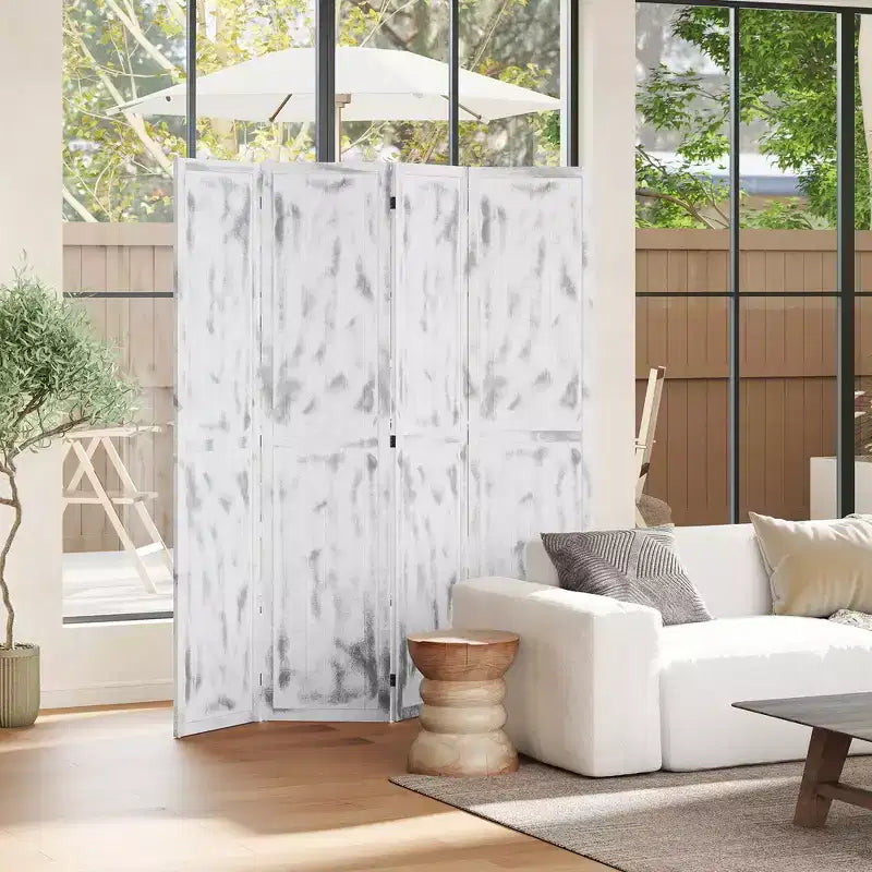 Screen Divider Room Divider Screen with Foldable Design for Indoor Bedroom Office 5.5' Rustic