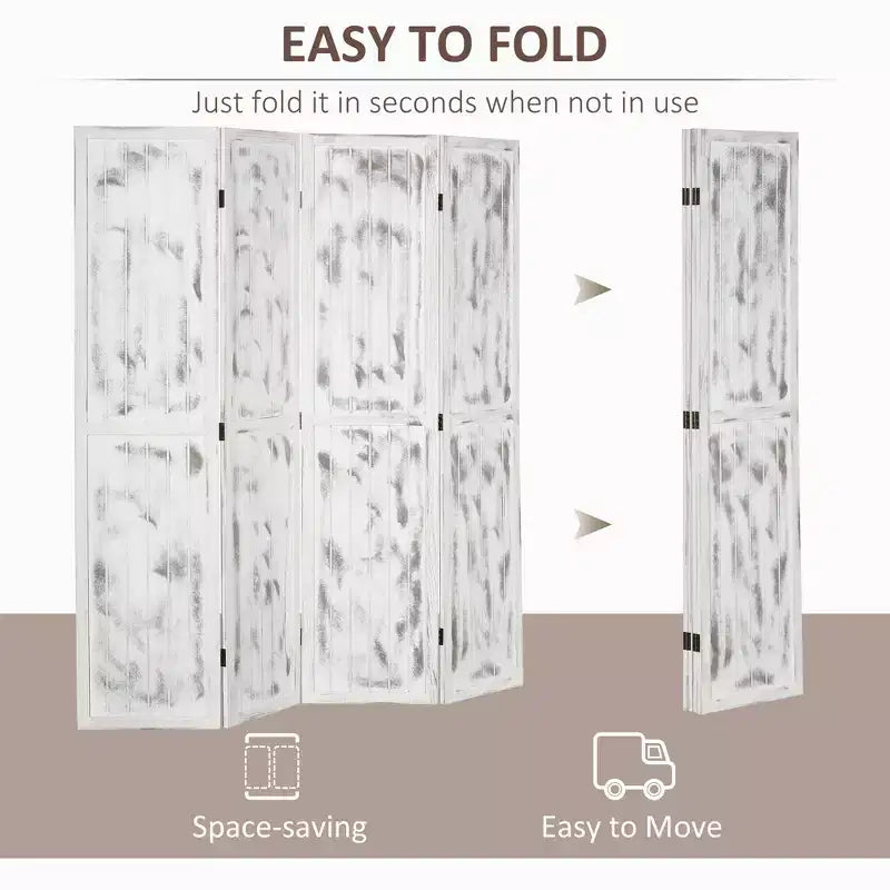 Screen Divider Room Divider Screen with Foldable Design for Indoor Bedroom Office 5.5' Rustic