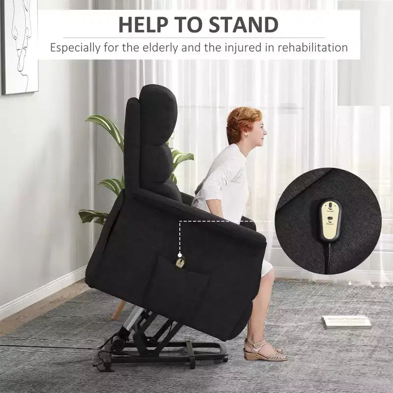 Power Lift Chair for Seniors, Electric Lift Recliner Chair with Remote Control, Side Pockets for Living Room