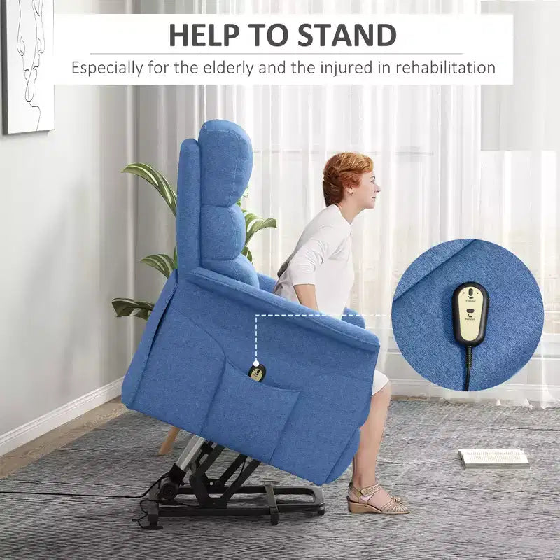 Power Lift Chair for Seniors, Electric Lift Recliner Chair with Remote Control, Side Pockets for Living Room