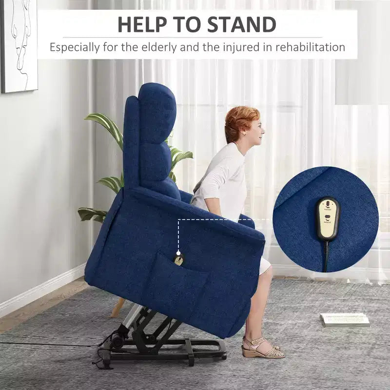 Power Lift Chair for Seniors, Electric Lift Recliner Chair with Remote Control, Side Pockets for Living Room