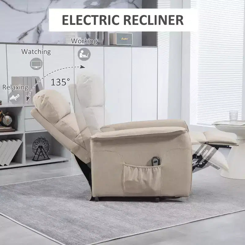 Power Lift Chair for Seniors, Electric Lift Recliner Chair with Remote Control, Side Pockets for Living Room