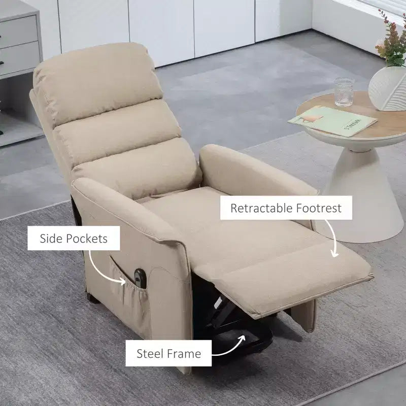 Power Lift Chair for Seniors, Electric Lift Recliner Chair with Remote Control, Side Pockets for Living Room