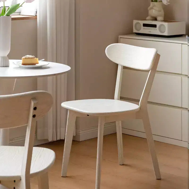 Mid-Century Modern Dining Chairs with Curved Back, Solid Wood Kitchen Chairs, Armless Accent Chairs for Dining Room or Living Room-Panipeachy