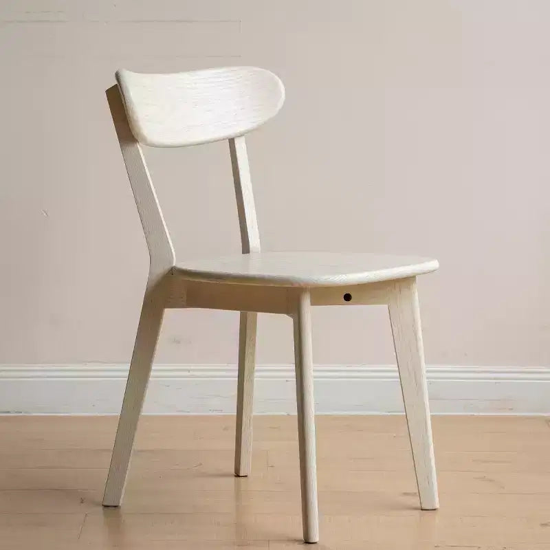 Mid-Century Modern Dining Chairs with Curved Back, Solid Wood Kitchen Chairs, Armless Accent Chairs for Dining Room or Living Room-Panipeachy
