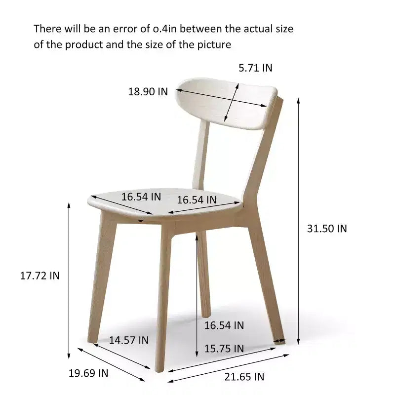 Mid-Century Modern Dining Chairs with Curved Back, Solid Wood Kitchen Chairs, Armless Accent Chairs for Dining Room or Living Room-Panipeachy
