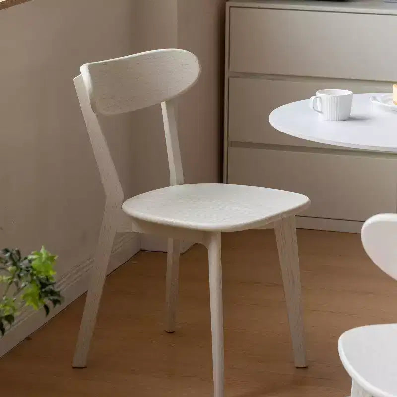 Mid-Century Modern Dining Chairs with Curved Back, Solid Wood Kitchen Chairs, Armless Accent Chairs for Dining Room or Living Room-Panipeachy