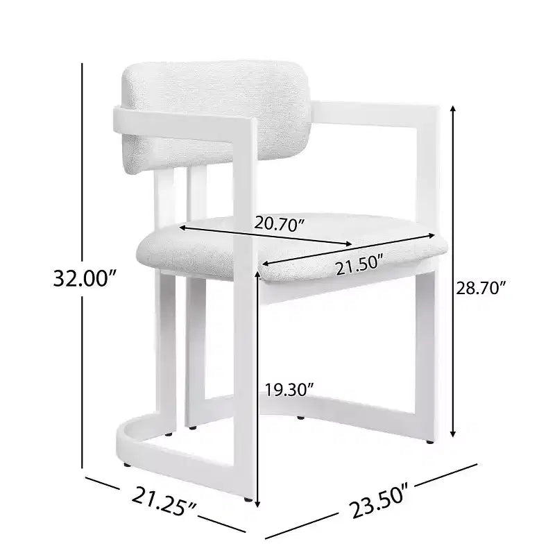 Set of 2 Modern Upholstered Dining Armchairs with Metal Frame, Soft Fabric Armchairs for Dining Room or Kitchen-Panipeachy