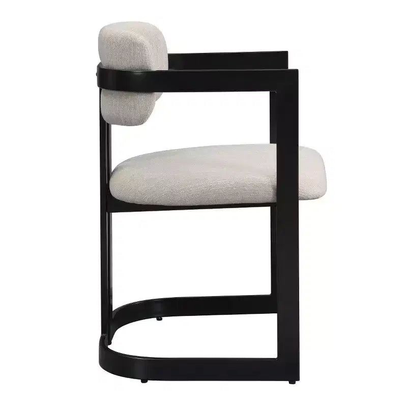 Set of 2 Modern Upholstered Dining Armchairs with Metal Frame, Soft Fabric Armchairs for Dining Room or Kitchen-Panipeachy