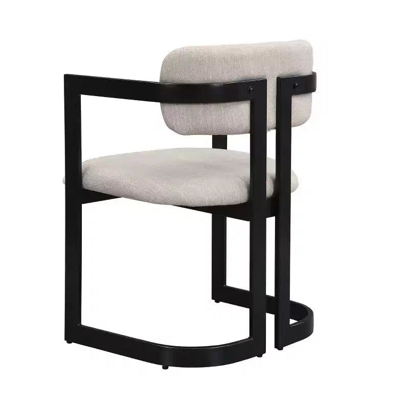 Set of 2 Modern Upholstered Dining Armchairs with Metal Frame, Soft Fabric Armchairs for Dining Room or Kitchen-Panipeachy