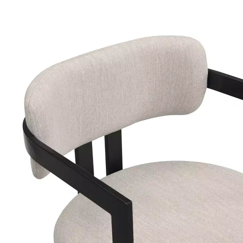 Set of 2 Modern Upholstered Dining Armchairs with Metal Frame, Soft Fabric Armchairs for Dining Room or Kitchen-Panipeachy
