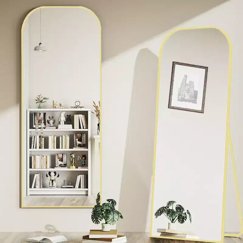 Likepay Arch-Shaped Freestanding Alloy Frame Full-Length Mirror - 56in Length 21in Width (Black/Gold/Silver Options)