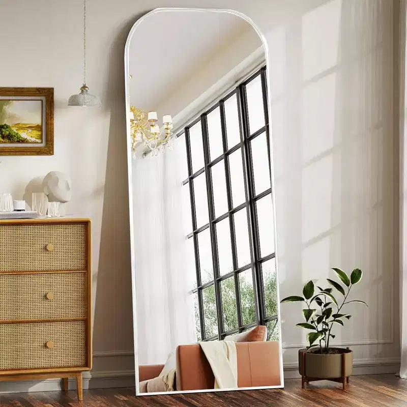 Likepay Arch-Shaped Freestanding Alloy Frame Full-Length Mirror - 56in Length 21in Width (Black/Gold/Silver Options)
