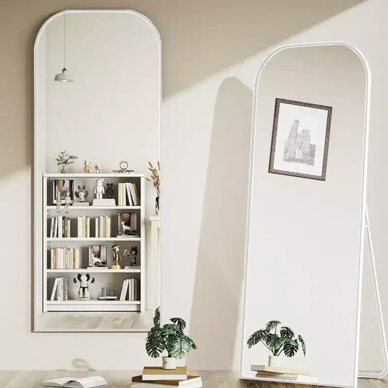 Likepay Arch-Shaped Freestanding Alloy Frame Full-Length Mirror - 56in Length 21in Width (Black/Gold/Silver Options)