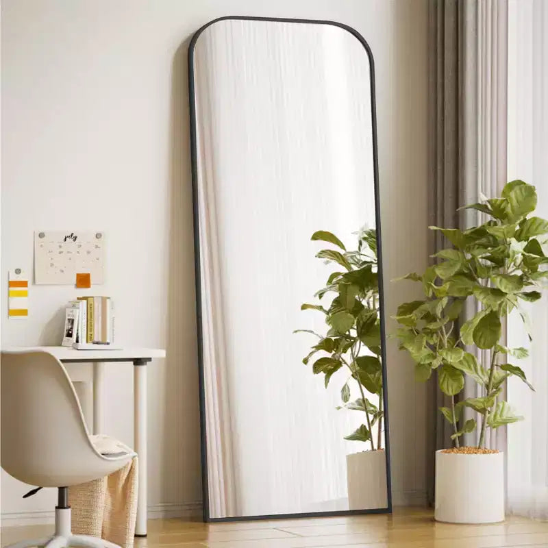 Likepay Arch-Shaped Freestanding Alloy Frame Full-Length Mirror - 56in Length 21in Width (Black/Gold/Silver Options)