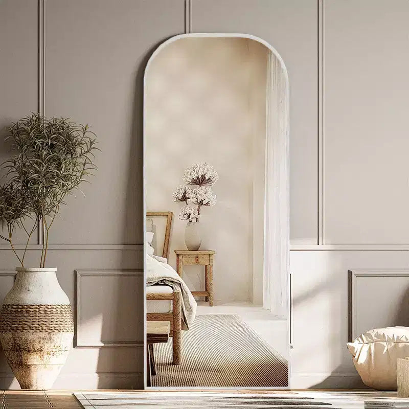 Likepay Arch-Shaped Freestanding Alloy Frame Full-Length Mirror - 56in Length 21in Width (Black/Gold/Silver Options)
