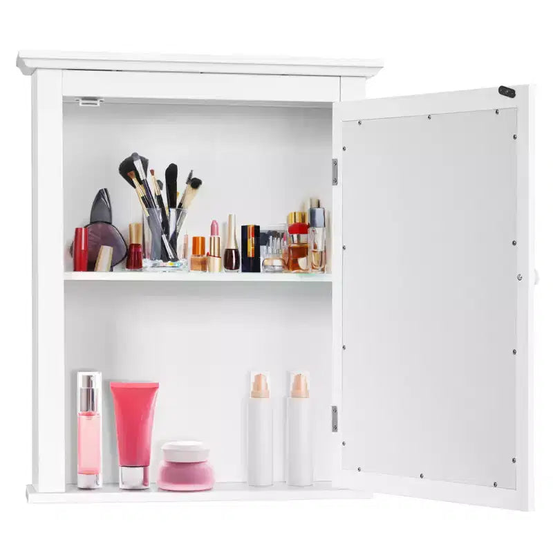 Costway Bathroom Wall Mounted Cupboard Mirrored Storage Cabinet Adjustable Shelf