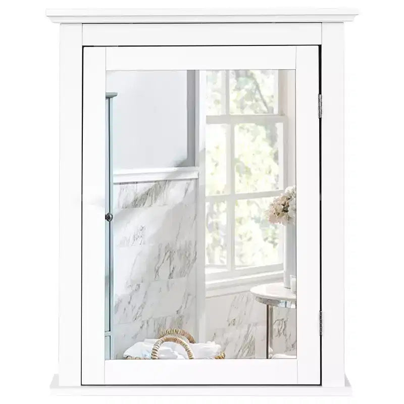 Costway Bathroom Wall Mounted Cupboard Mirrored Storage Cabinet Adjustable Shelf
