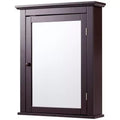 Costway Bathroom Wall Mounted Cupboard Mirrored Storage Cabinet Adjustable Shelf
