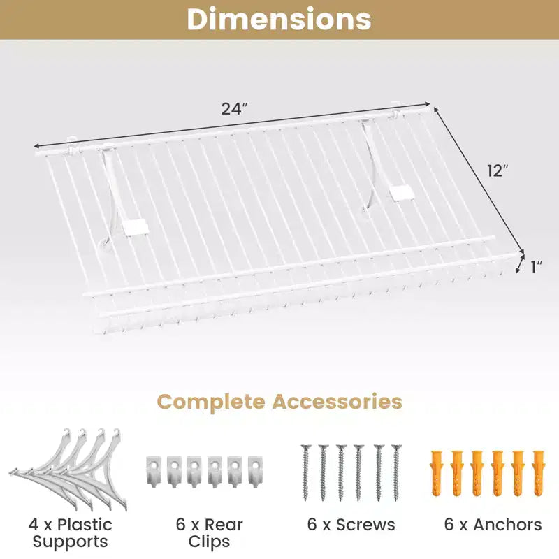 Costway Set of 2 Metal Wire Shelving Unit Sloping Shoe Racks w/ Heightened Edge