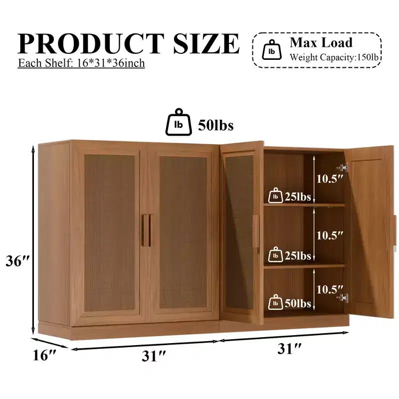 Dovelina Sideboard Decorative Storage Cabinets Adjustable