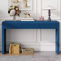 Farmhouse Entryway Console Table with 3 Fluted Drawers, Hallway Table with Curved Edge for Living Room or Office - Panipeachy