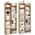 Costway 2PCS 11-Tier Bookcase w/ Anti-Tipping Kits Wood Display Shelf Tree-Shaped