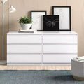 Engineered Wood Dresser WIth 6 Drawer for Bedroom Living Room Hallway White