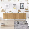60 Sideboard Buffet Cabinet with Storage, Wooden Large Storage Cabinet with Fluted Doors and Adjustable Shelf, Modern Freestanding Coffee Bar