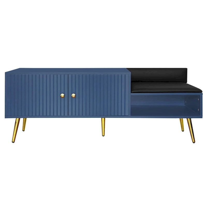 Banc à chaussures moderne avec rangement dissimulé et coussins rembourrés