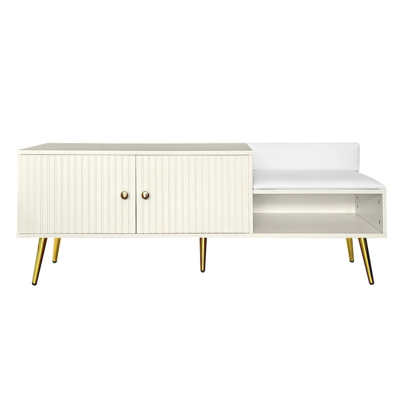 Banc à chaussures moderne avec rangement dissimulé et coussins rembourrés
