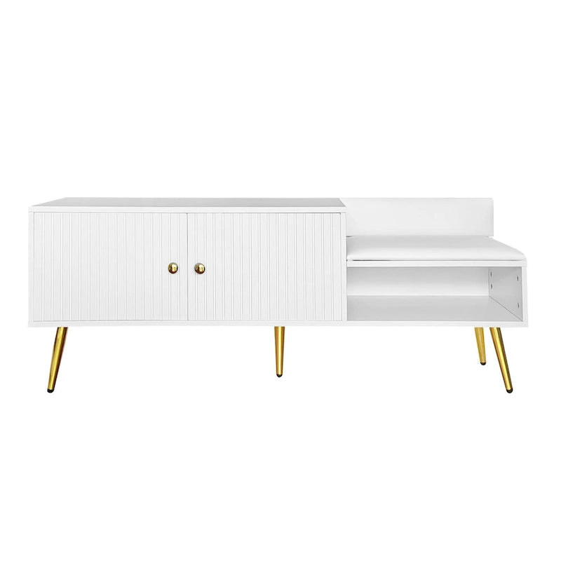 Banc à chaussures moderne avec rangement dissimulé et coussins rembourrés