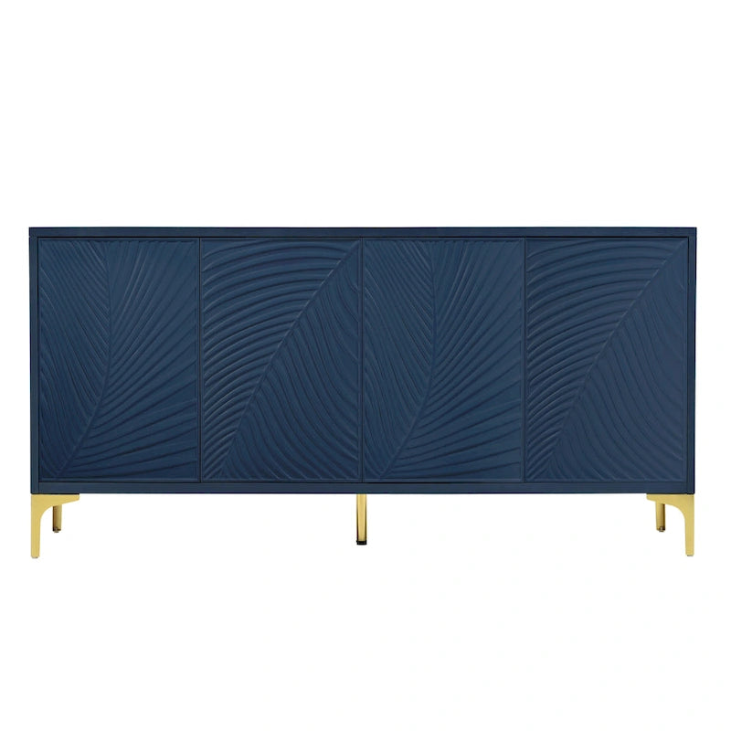Meuble de rangement multifonctionnel, buffet à quatre portes avec texture unique