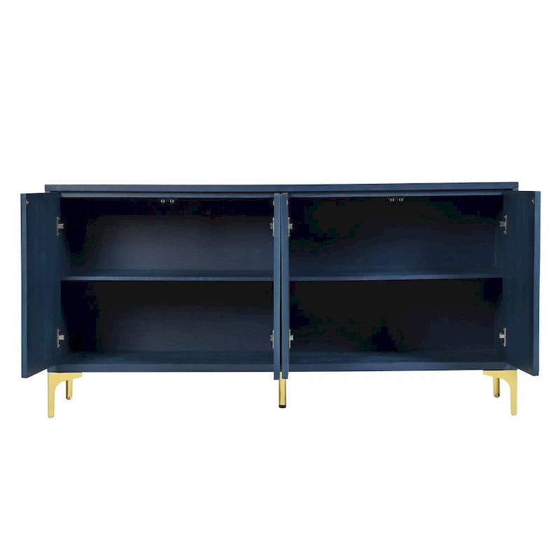 Meuble de rangement multifonctionnel, buffet à quatre portes avec texture unique