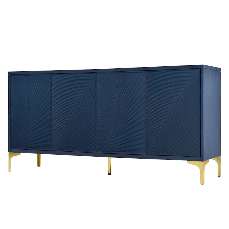 Meuble de rangement multifonctionnel, buffet à quatre portes avec texture unique