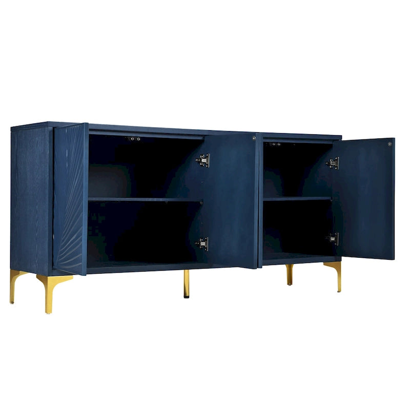 Meuble de rangement multifonctionnel, buffet à quatre portes avec texture unique